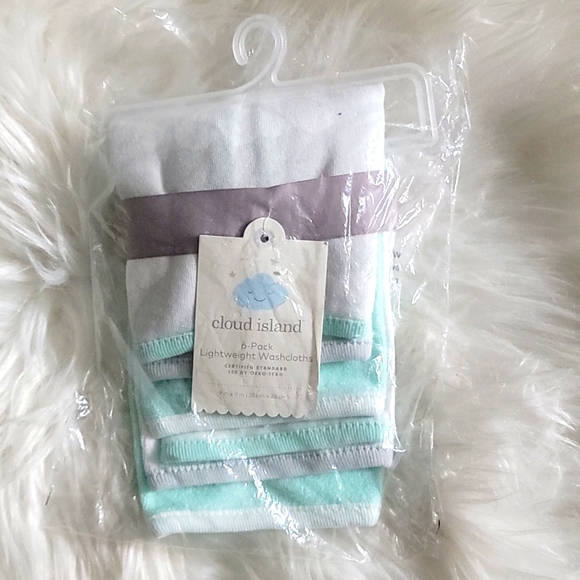 Cloud Island Baby Lightweight 6pk Washcloth Set Joyful Mint - Picture 2 of 3